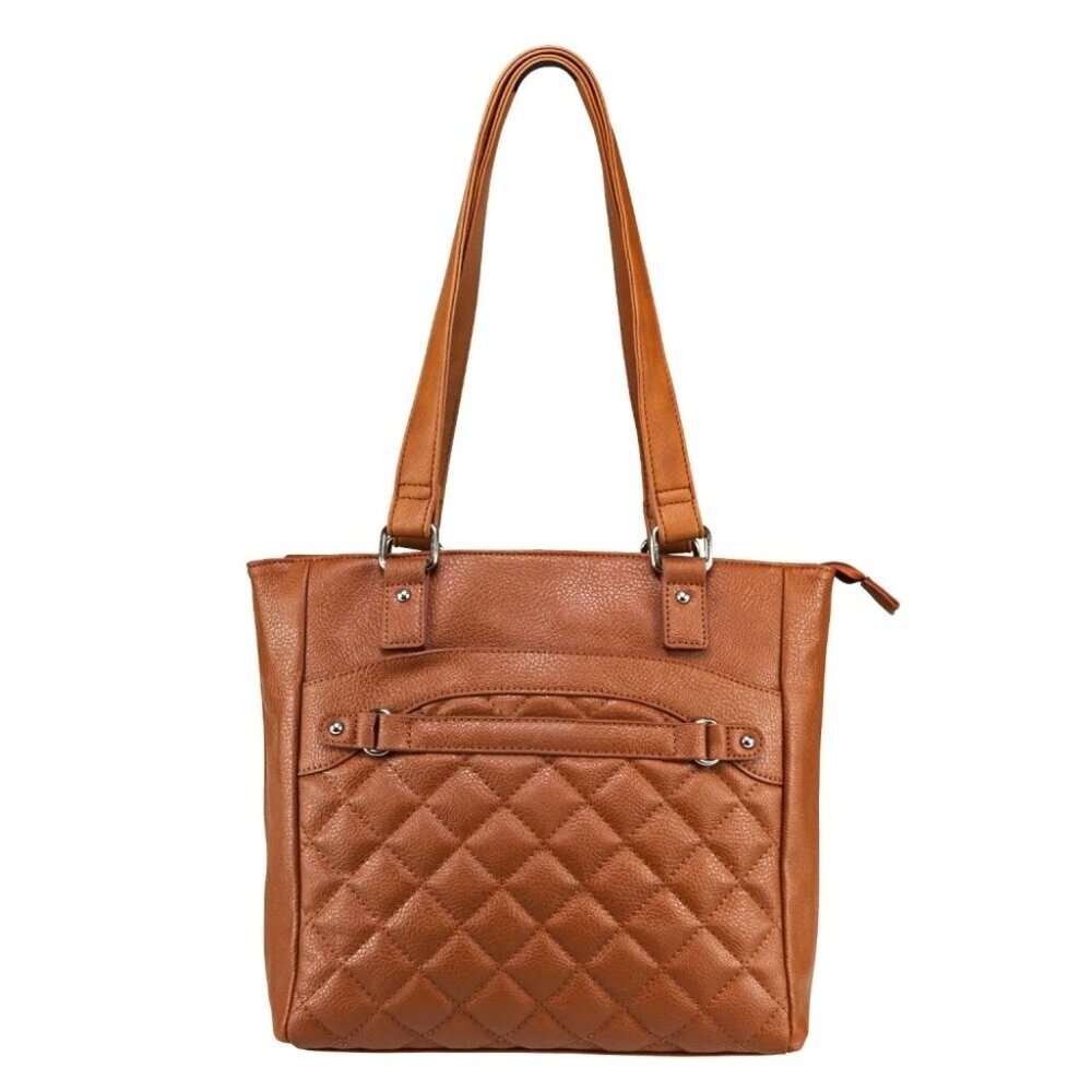 Quilted Tote with CCW Compartment, Brown